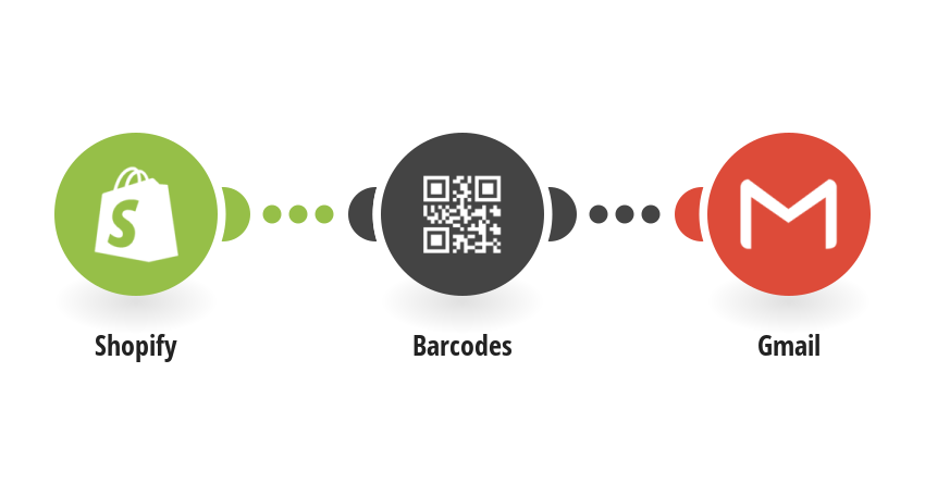 Generate barcode for new Shopify order and send it attached to e-mail in Gmail