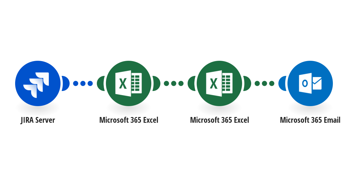 Save pending JIRA Server issues to a Microsoft 365 Excel worksheet and send it as a Microsoft 365 Email